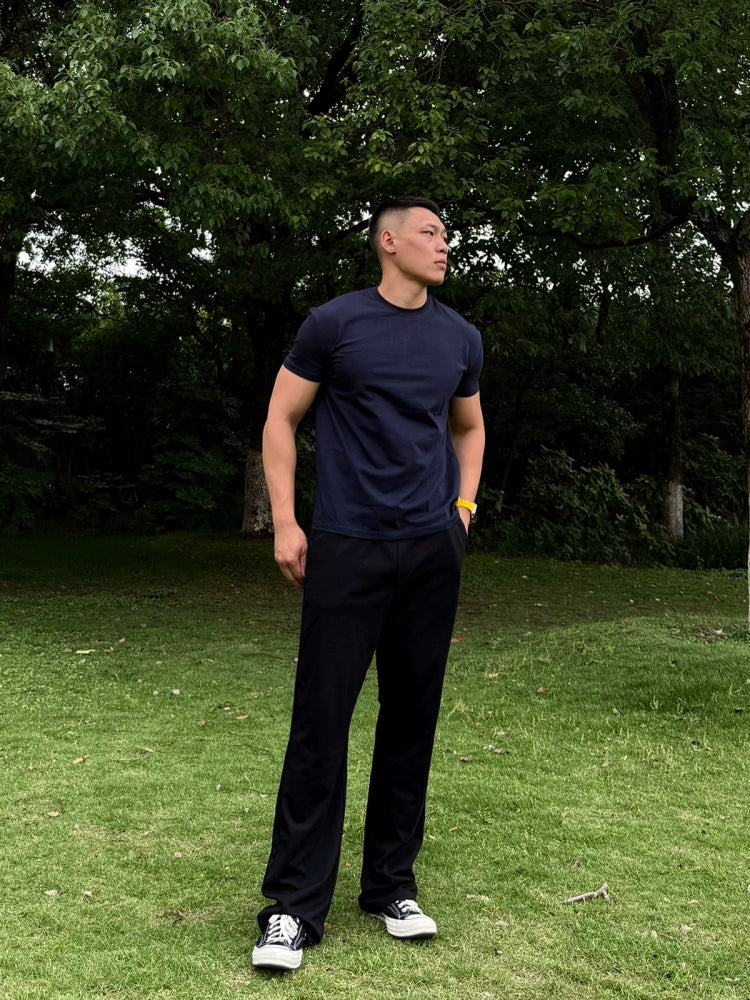 GTAL Crew Neck Sports Stretch Fitness Tee