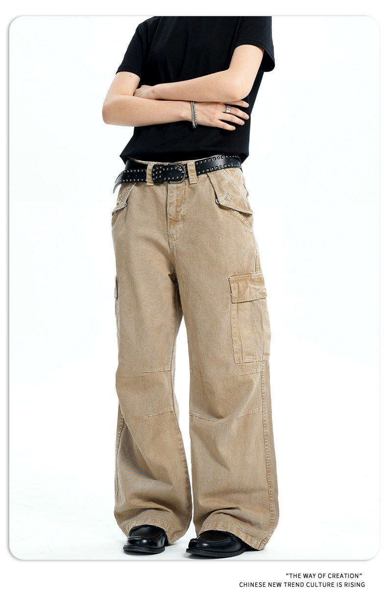 11KN Retro Old and Thin Straight Casual Pants