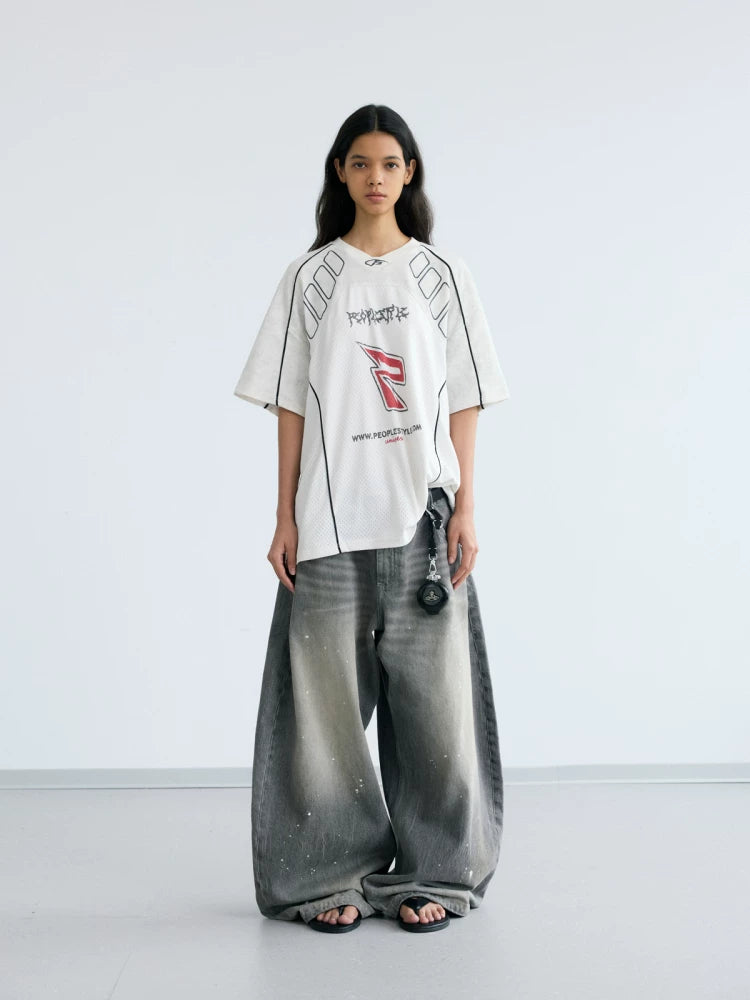 PEOPLESTYLE Racing Quick-drying Sports Air Breathable Tee