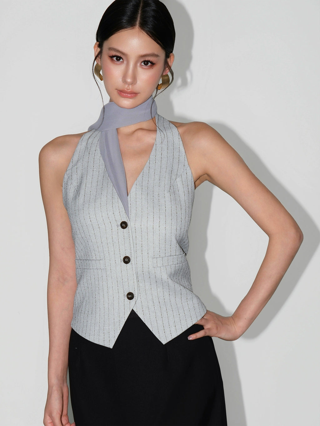NEVA HU Neck Striped Vest