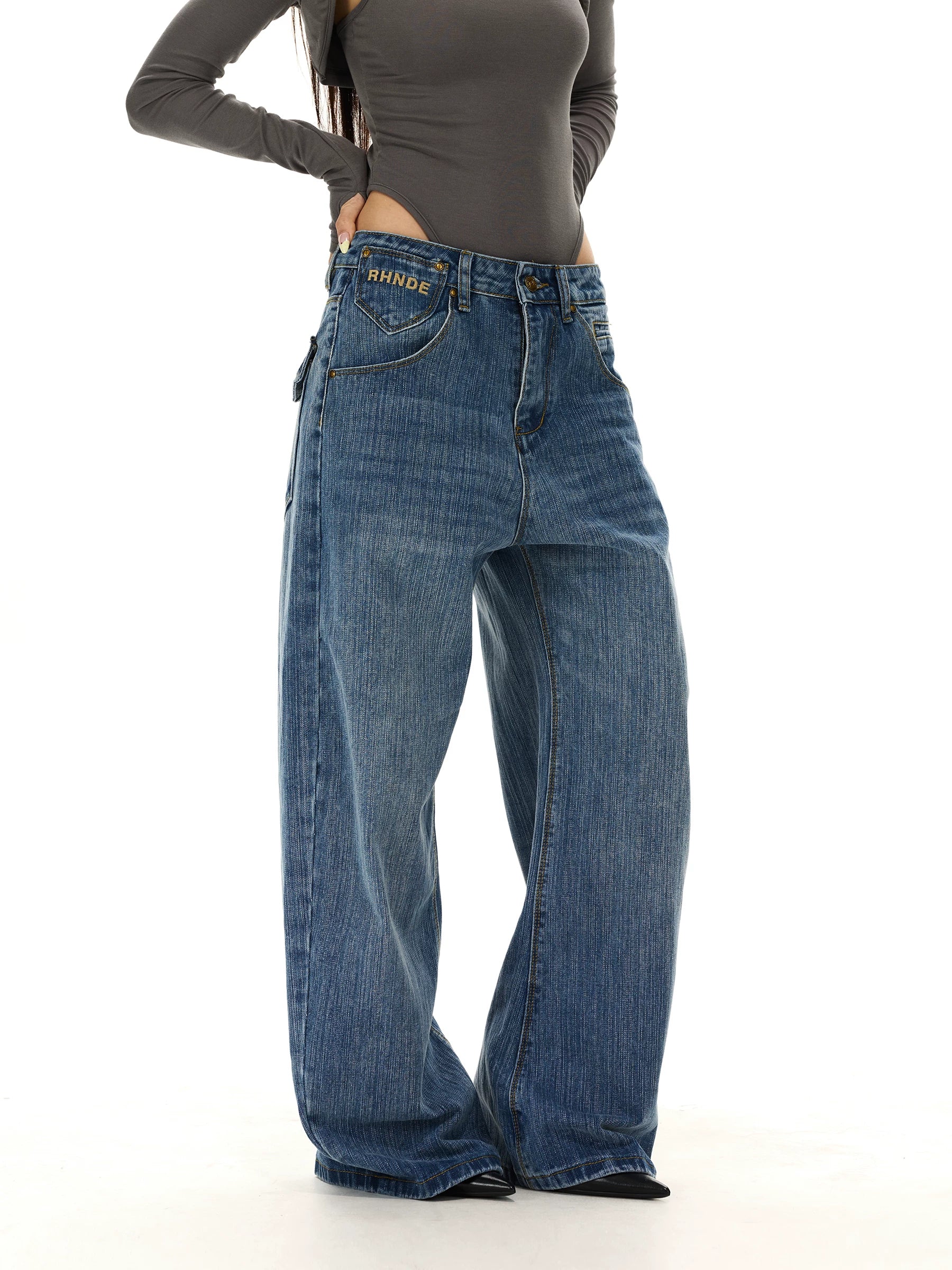 WLNEXT Premium Embroidered Loose Jeans