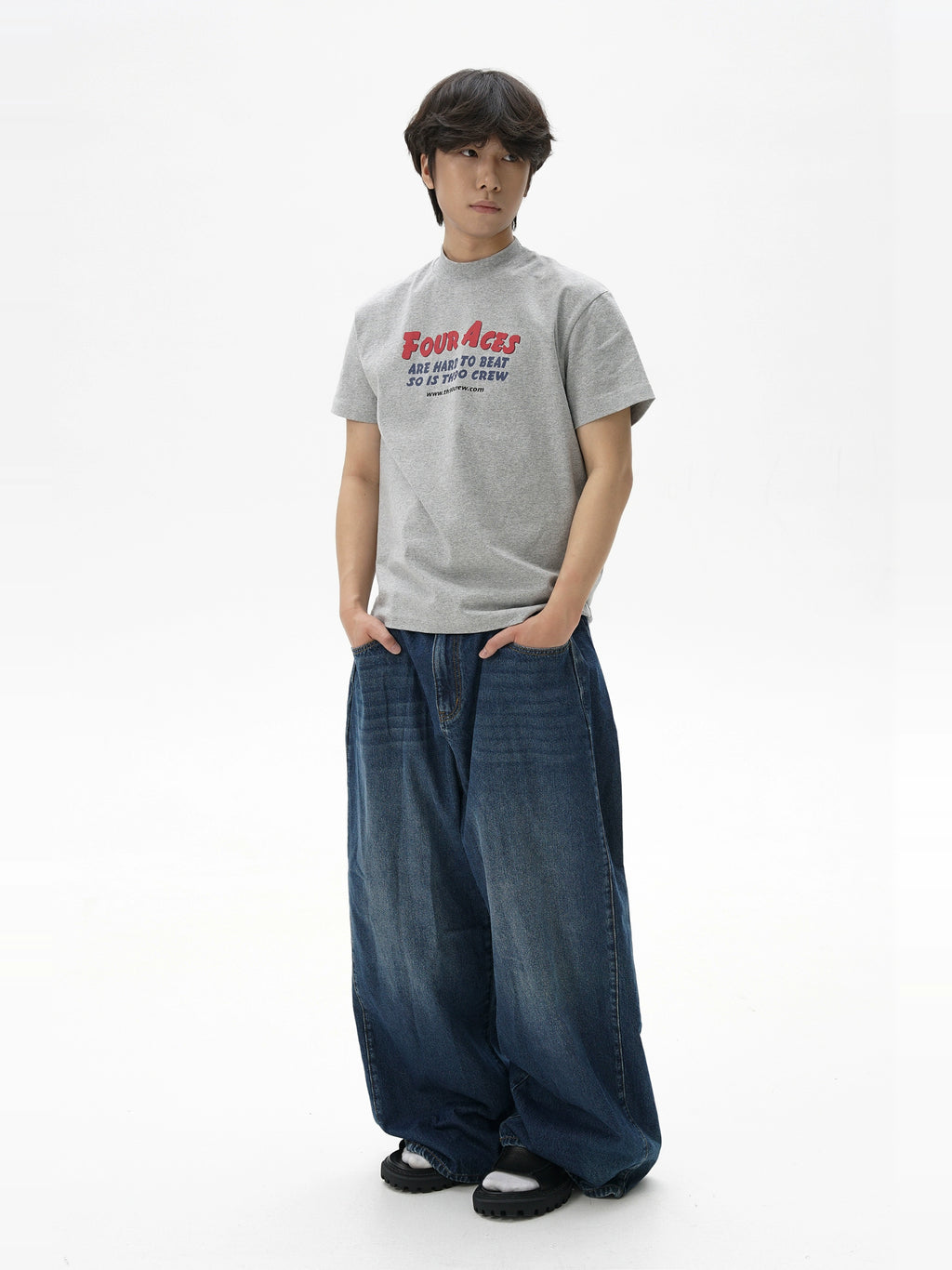 TH90CREW Retro Color Scheme with Semi-turtleneck Tee Inside