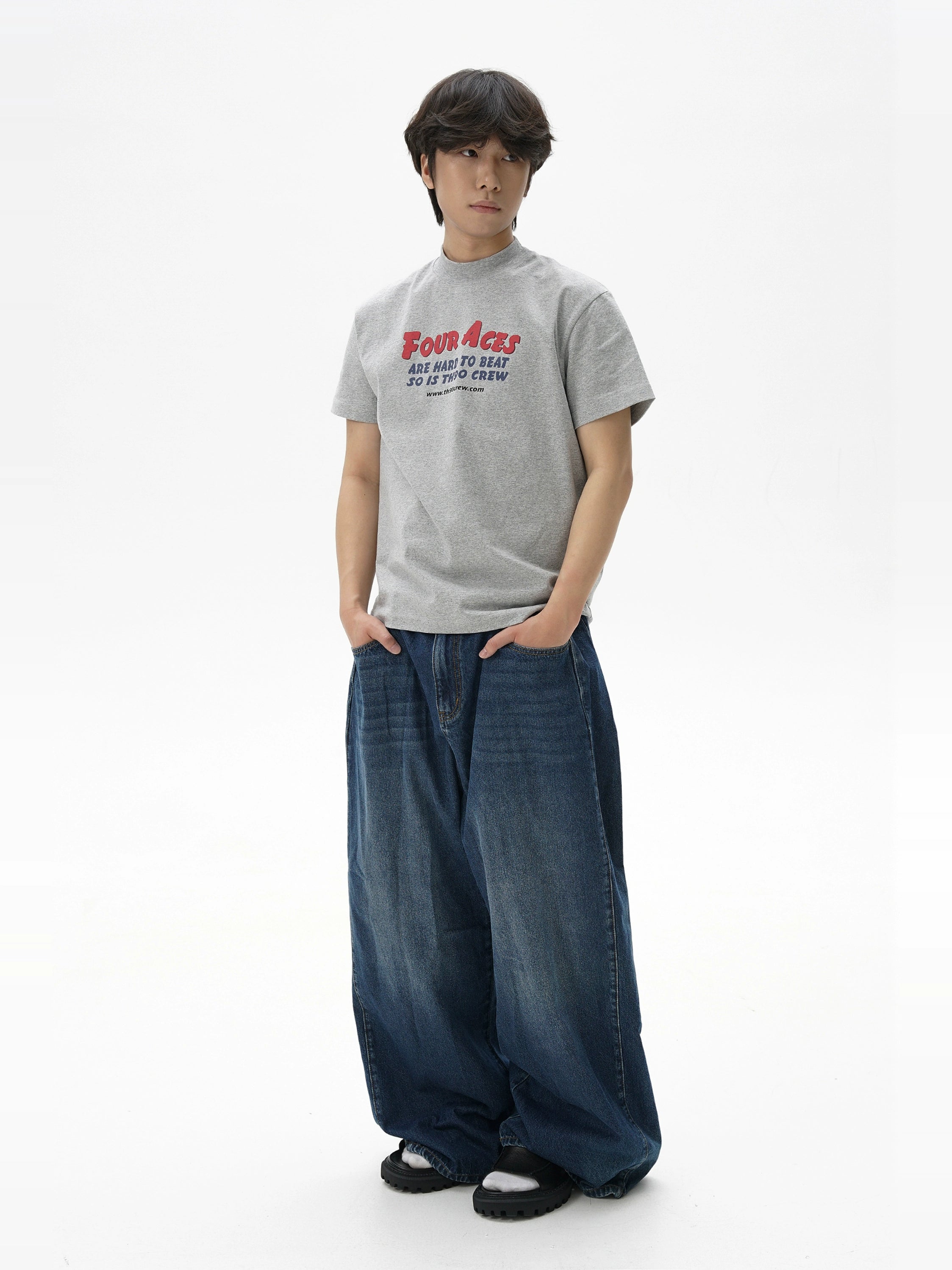 TH90CREW Retro Color Scheme with Semi-turtleneck Tee Inside