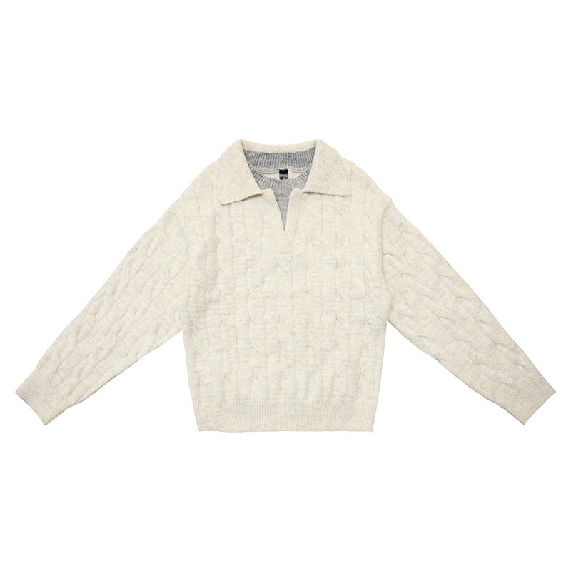 UNF Cashmere Comfortable Soft Waxy Fake Two-piece Knitted Sweater