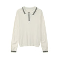 MTLCLOTHES Lapel Zipper Semi-open Neck Slim-fit Long-sleeved Knitted Sweater