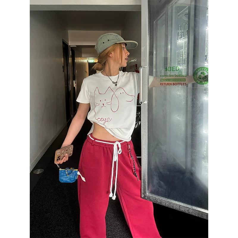 CCYE Stick Figure Front Shoulder Casual Tee