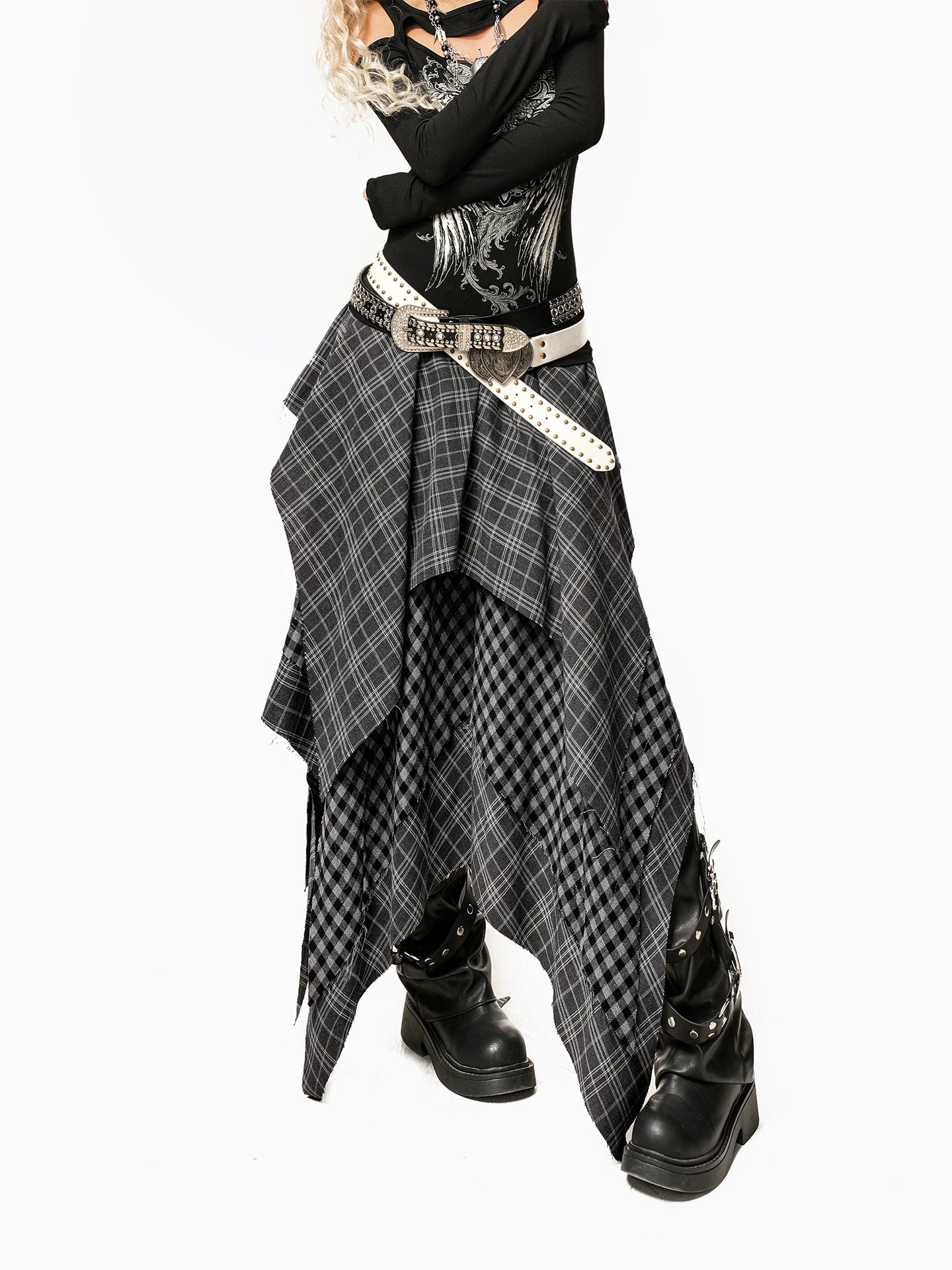 Arielink Stitching Irregular Skirt