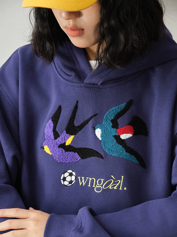 Battles Oolong Ball Double Bird Towel Embroidered Hooded Sweater