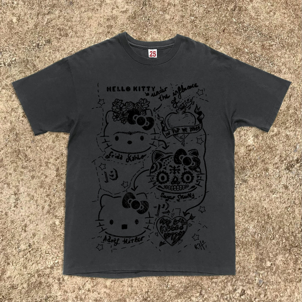 Wang Youbing Studio! Kitty 220g 100% Cotton Tee