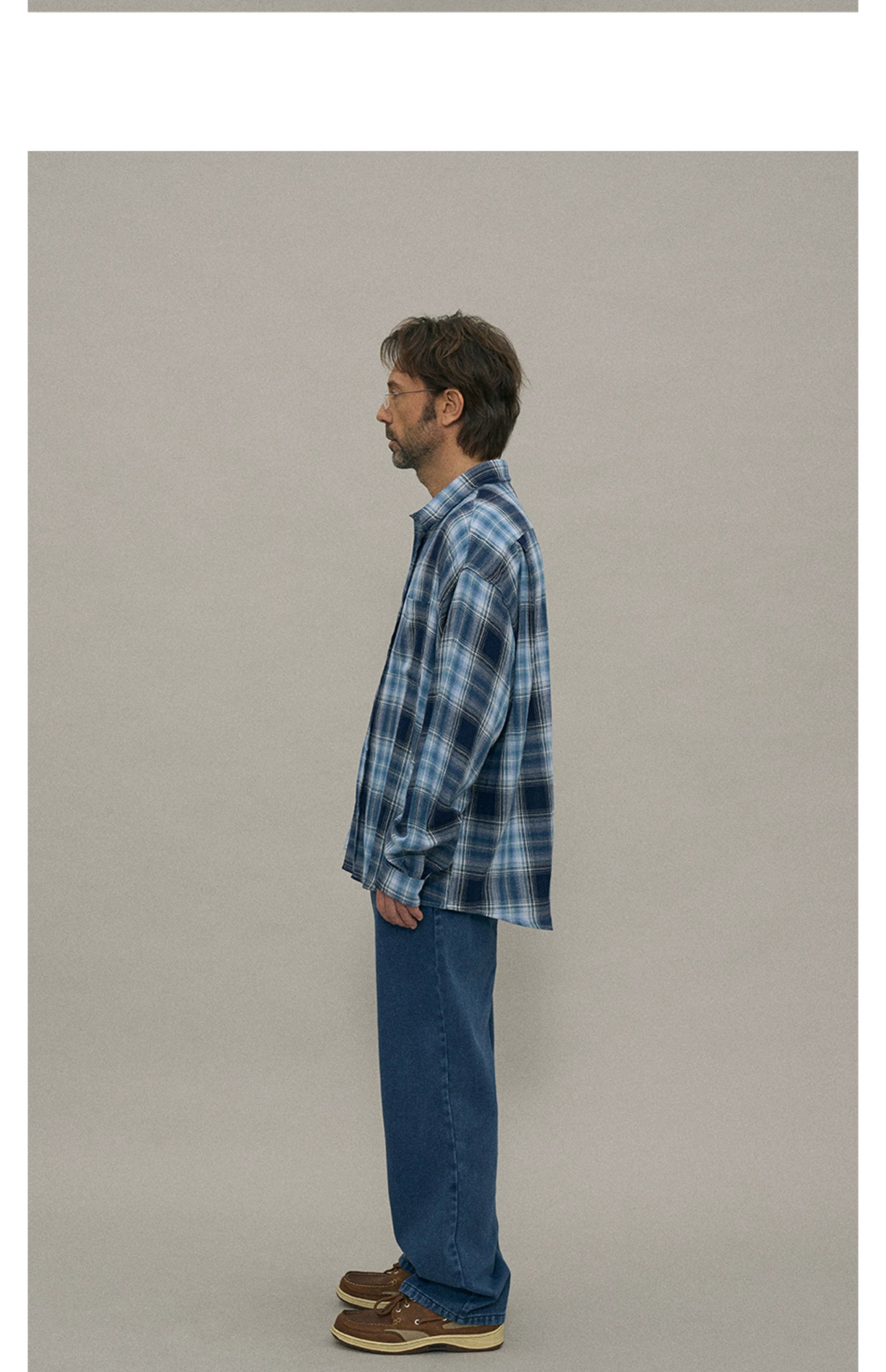 PARTIMENTO Niche Versatile Blue Plaid Tee