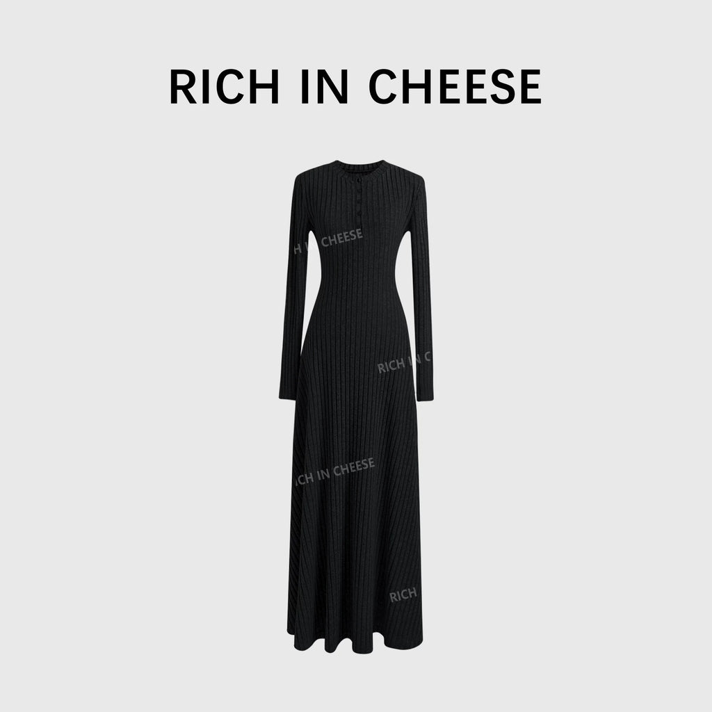 RICH IN CHEESE  Knitted Waist Dress