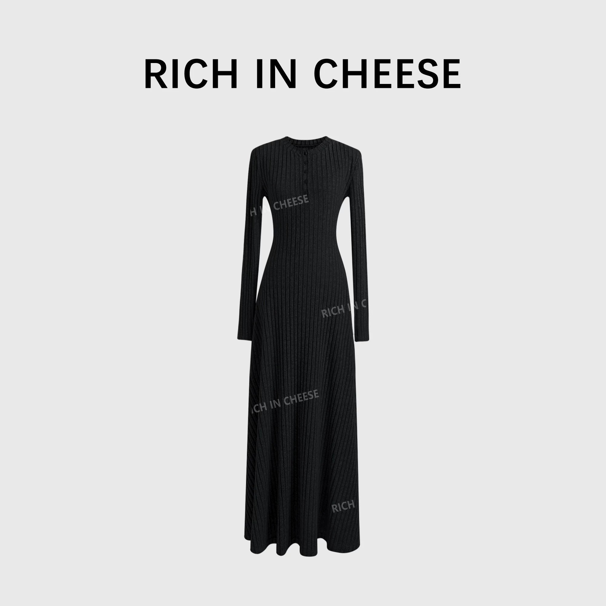 RICH IN CHEESE  Knitted Waist Dress