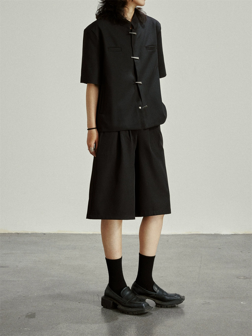 SUNYVONNE Metal Horn Buckle Blazer