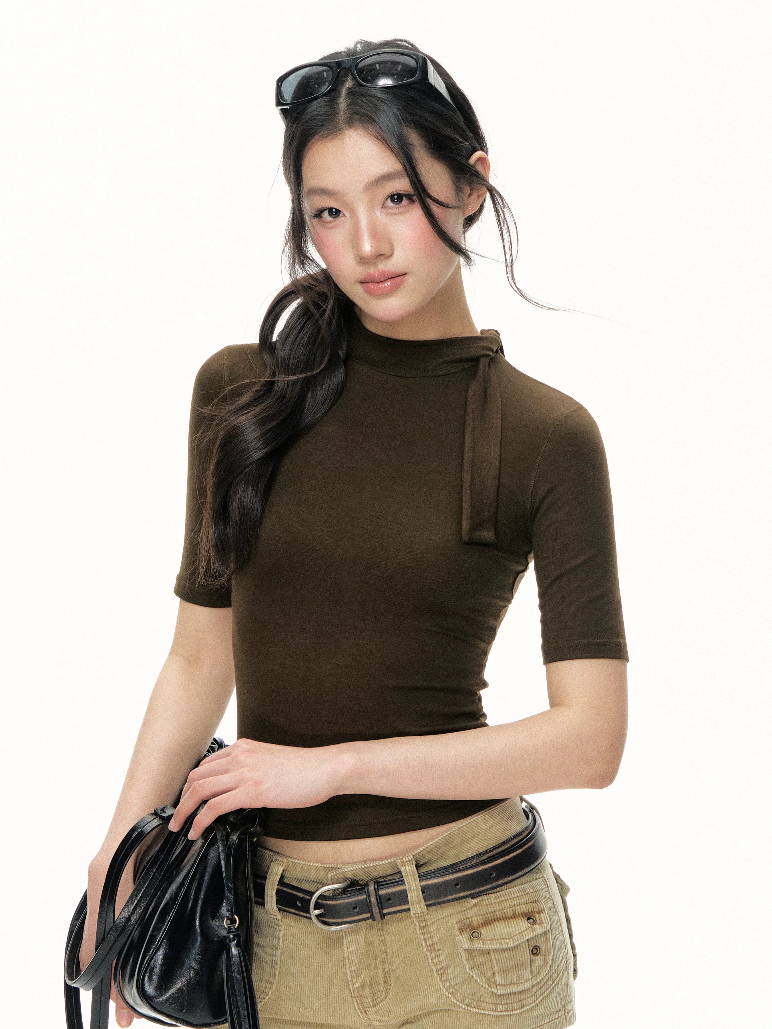 Ariseism Vintage Semi-turtleneck Tie Slim Tee