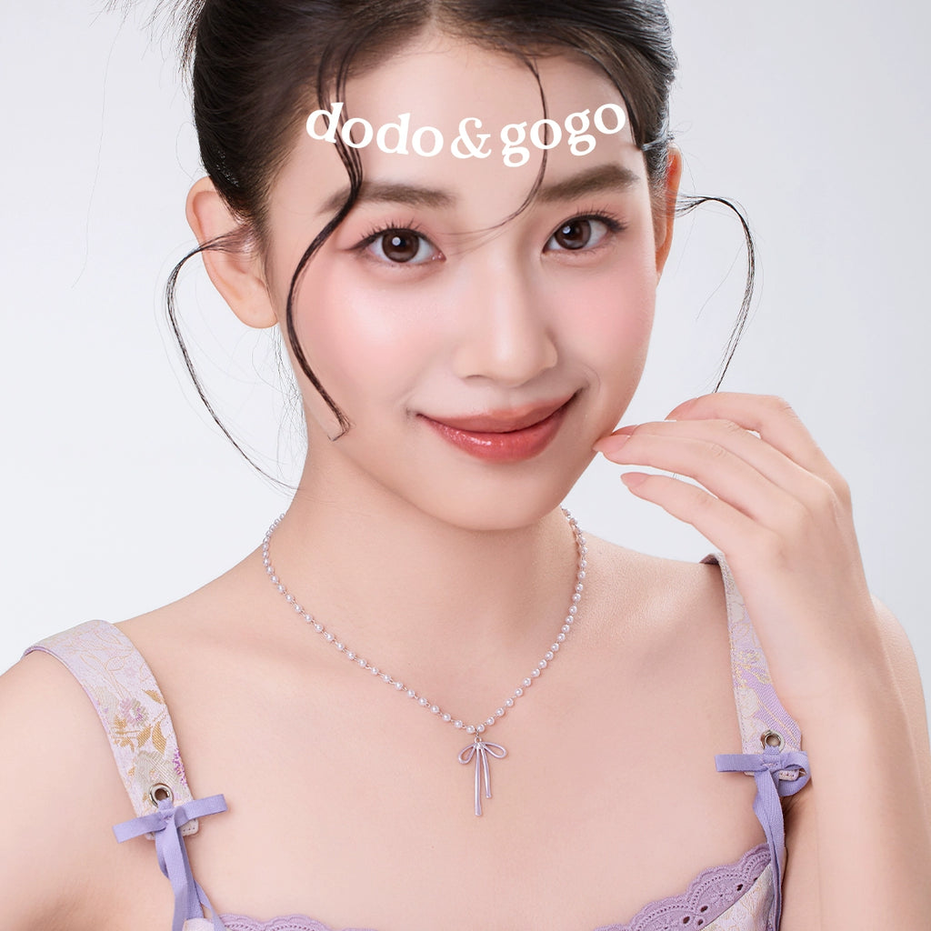 DODOGOGO Bead Chain Bow Necklace