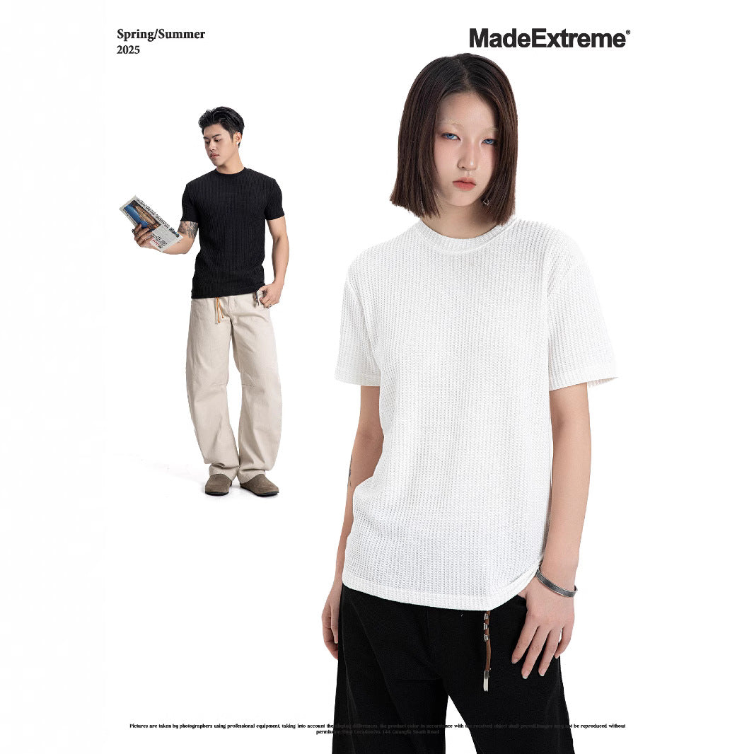 MADEEXTREME Old Money Wind Knitted Crew Neck Casual Tee