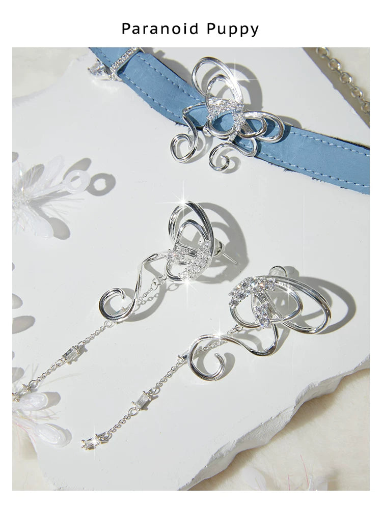 PP Streamer Bow Fringed Earrings