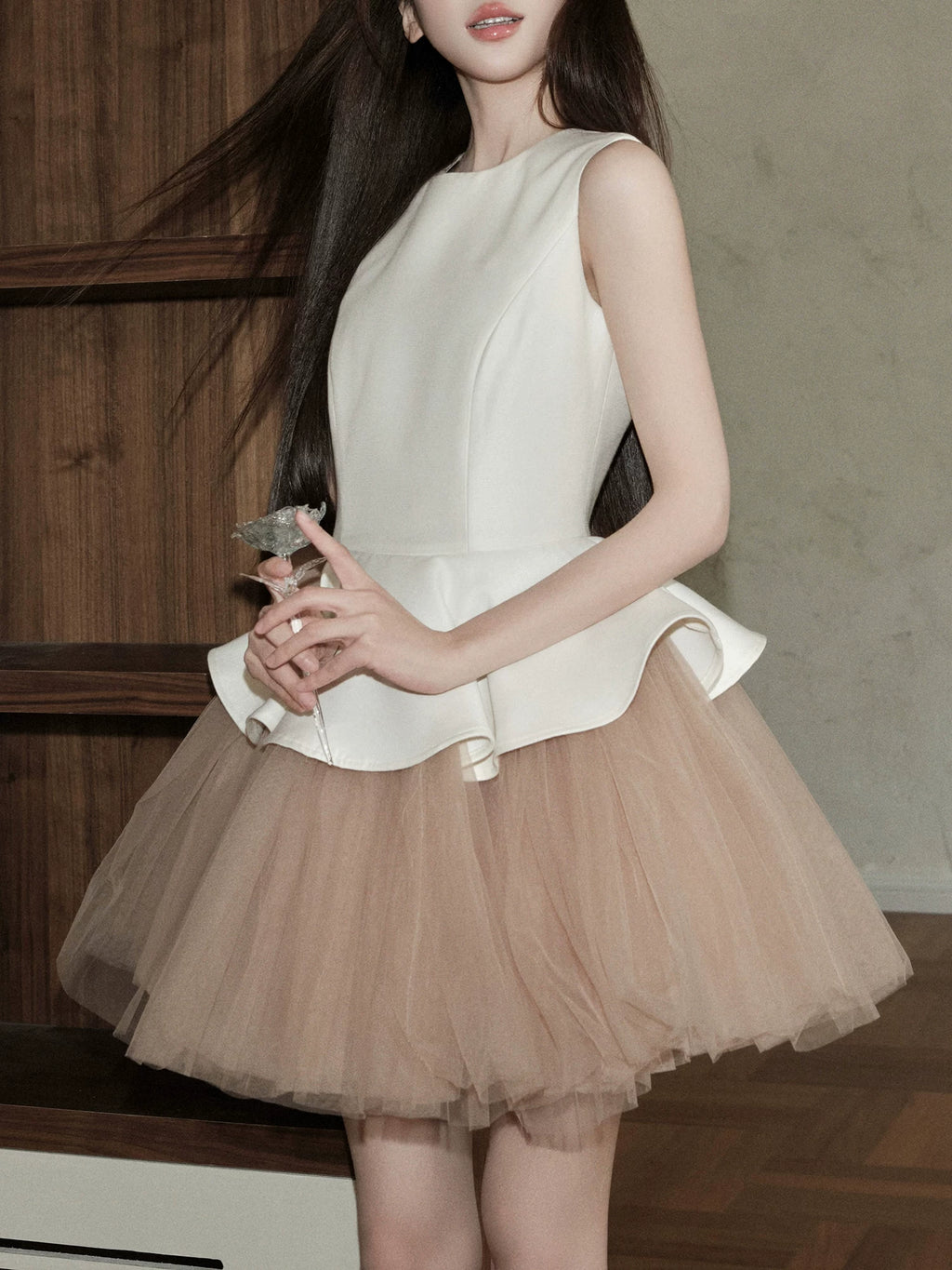 Avenement Stitching Mesh Dress