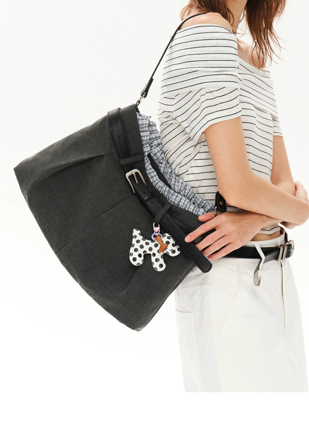 Costustoot Splicing Plaid Underarm Shoulder Tote Bag