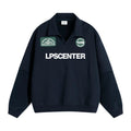 Loopsoon Retro Sporty Polo Collar Sweatshirt with Letter Print