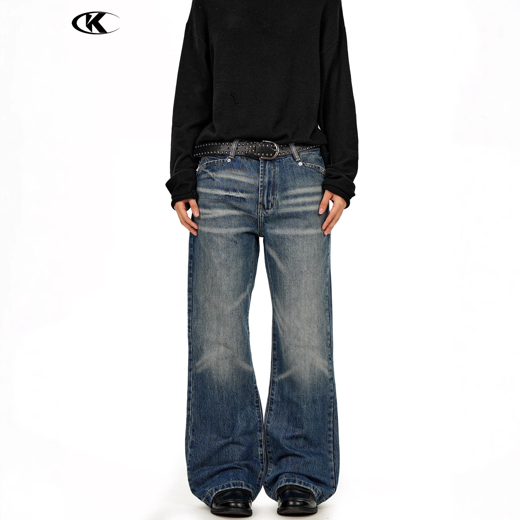 11KN Gradual Change Loose Versatile Straight Jeans