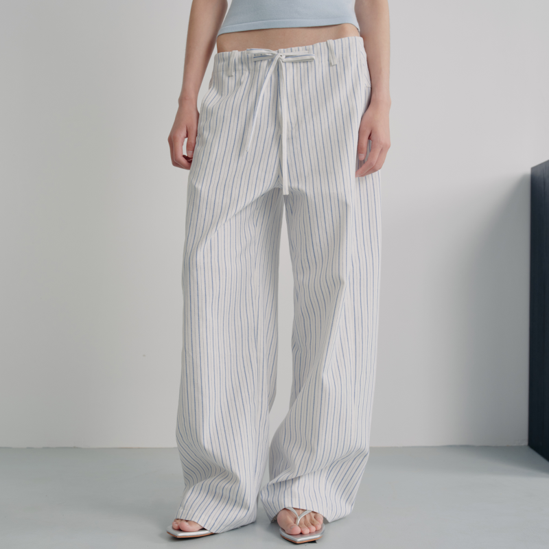 JCAESAR Striped Drawstring Versatile Casual Pants