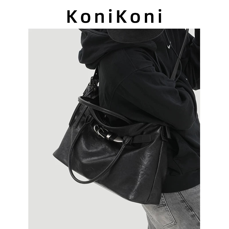 KoniKoni Leather Large Capacity Handbag