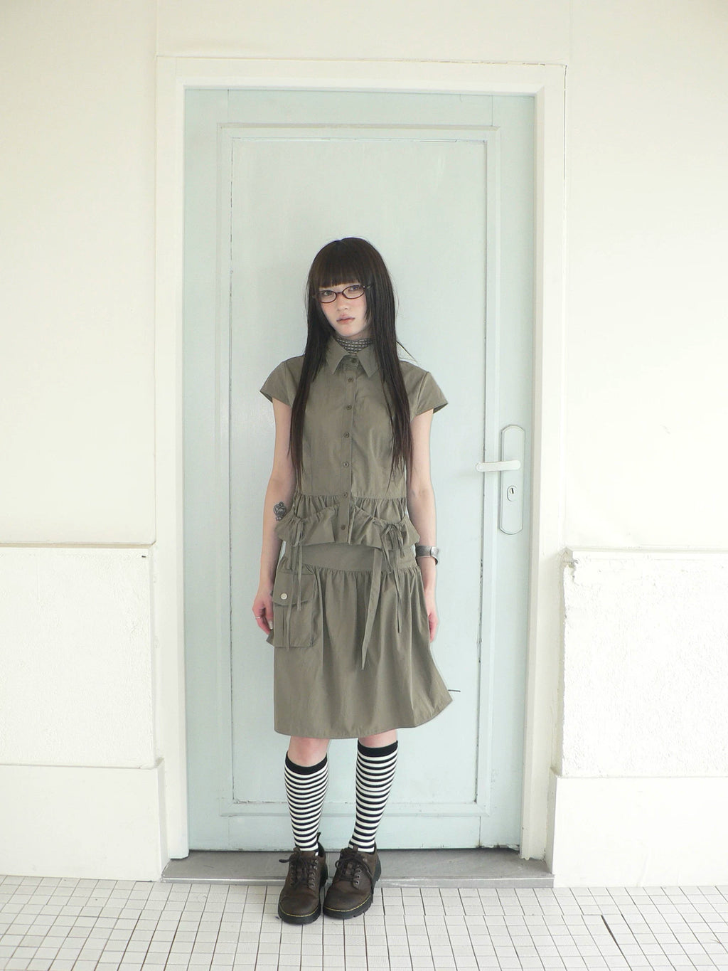 Ang: Project Vintage Single-breasted Shirt Skirt Set