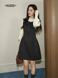 Kuose Waist and Inner Knitted Sweater Dress Two-piece Set