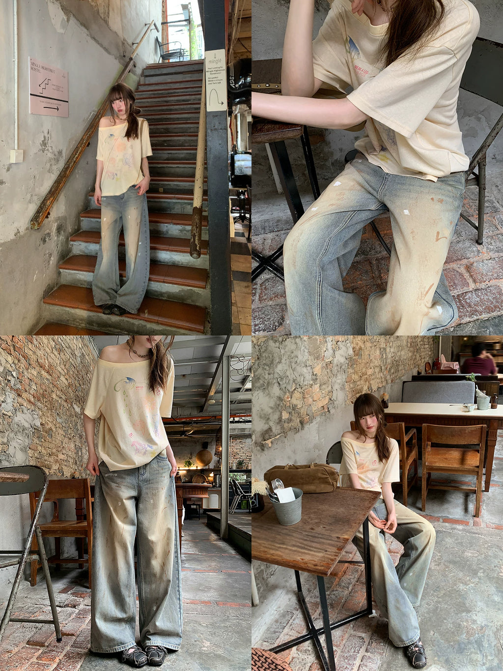 KANO Made Old Spray Dirty Printed Jeans