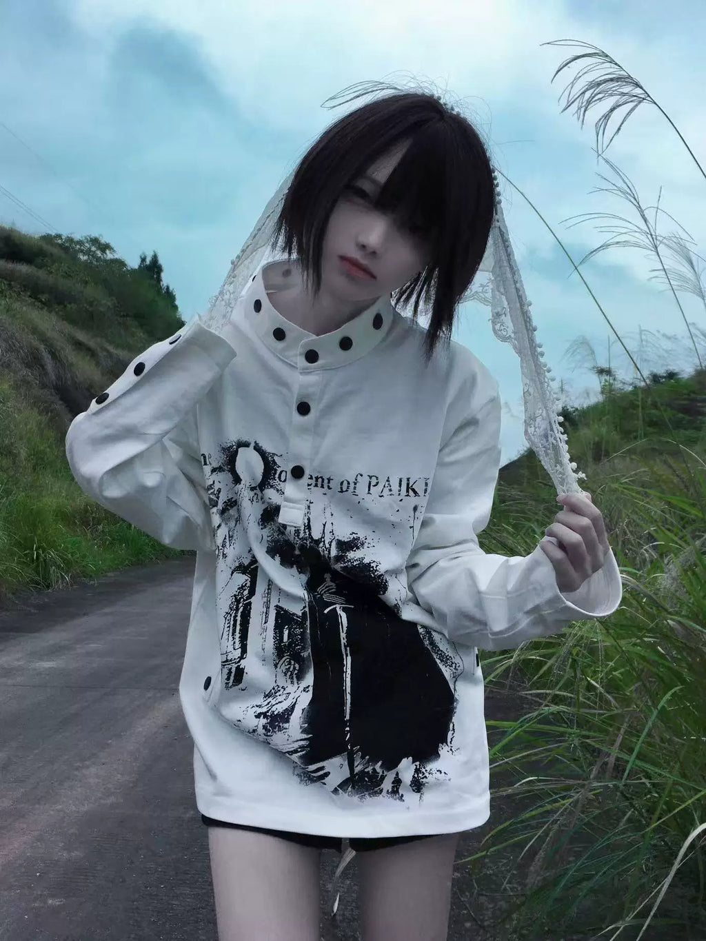 PAIKI Castle Print Casual Long Sleeve