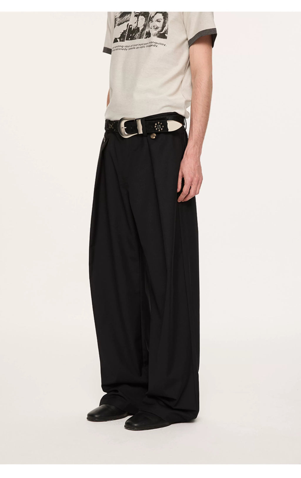 KREATE Flanged Casual Loose A-shaped Trousers