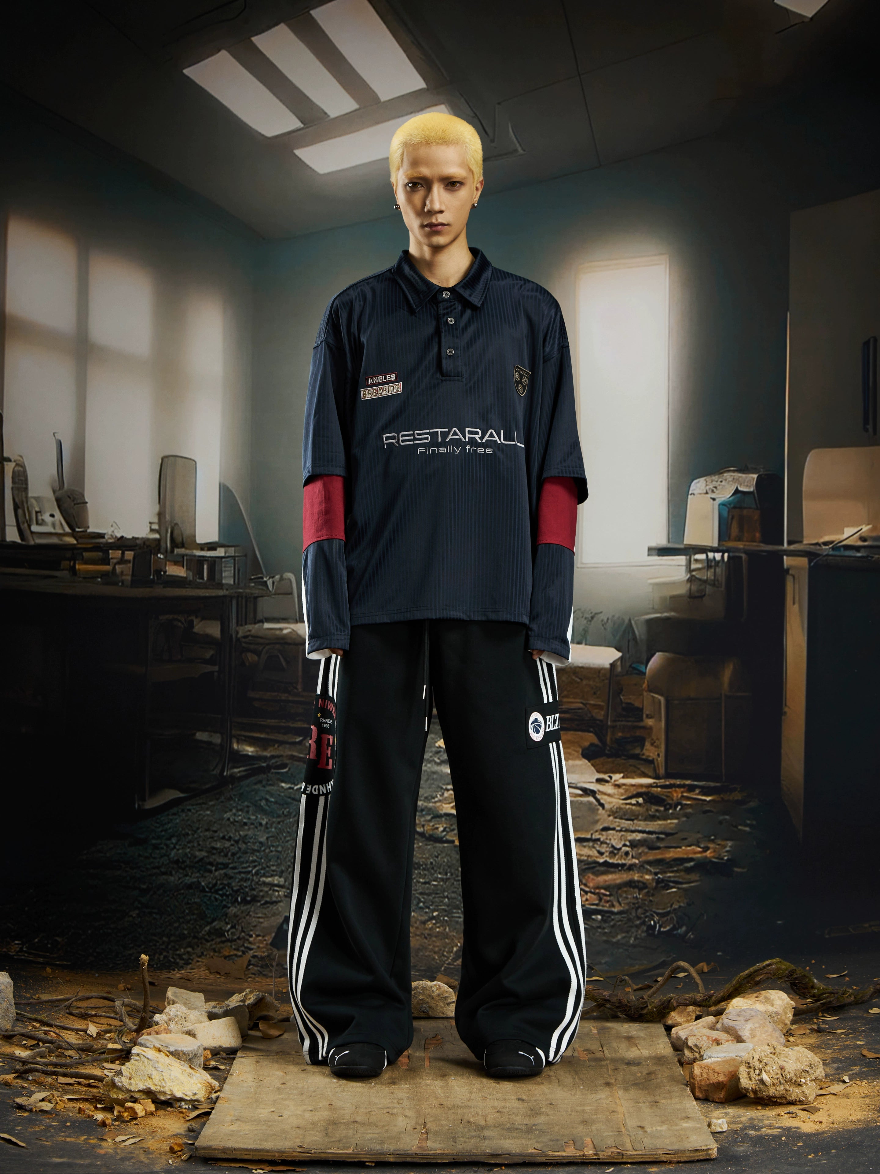 NOMANIAI Double Waist Versatile Casual Striped Slacks