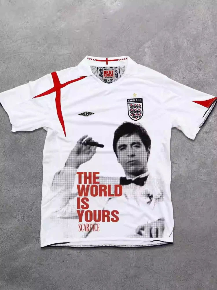 REMAKE England Portrait Print Nuo Football Short Sleeve