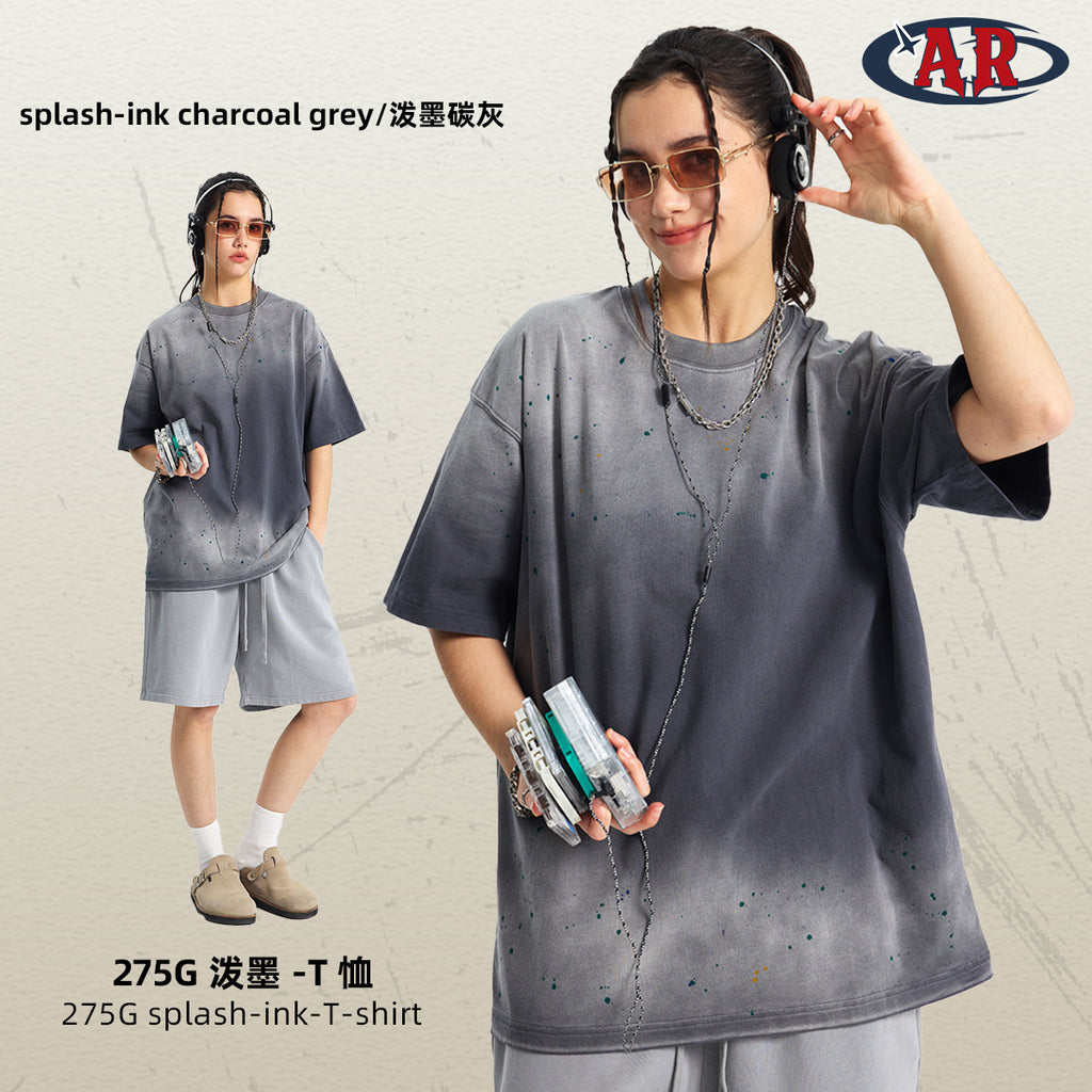 ARTIE Ink Spray Dyeing Old Washing Water Retro Tee