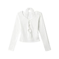 Nariele Lace V-Neck Neck Hollow Long Sleeve