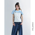 CHANT2nd Contrasting Color Splicing Casual Tee