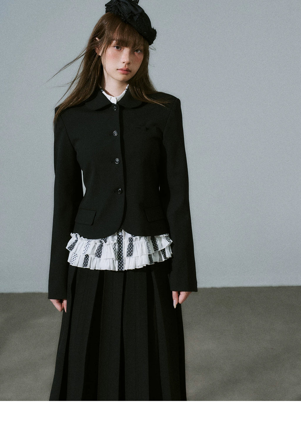 LOST FOREST Vintage Skinny Versatile Pleated Skirt Set