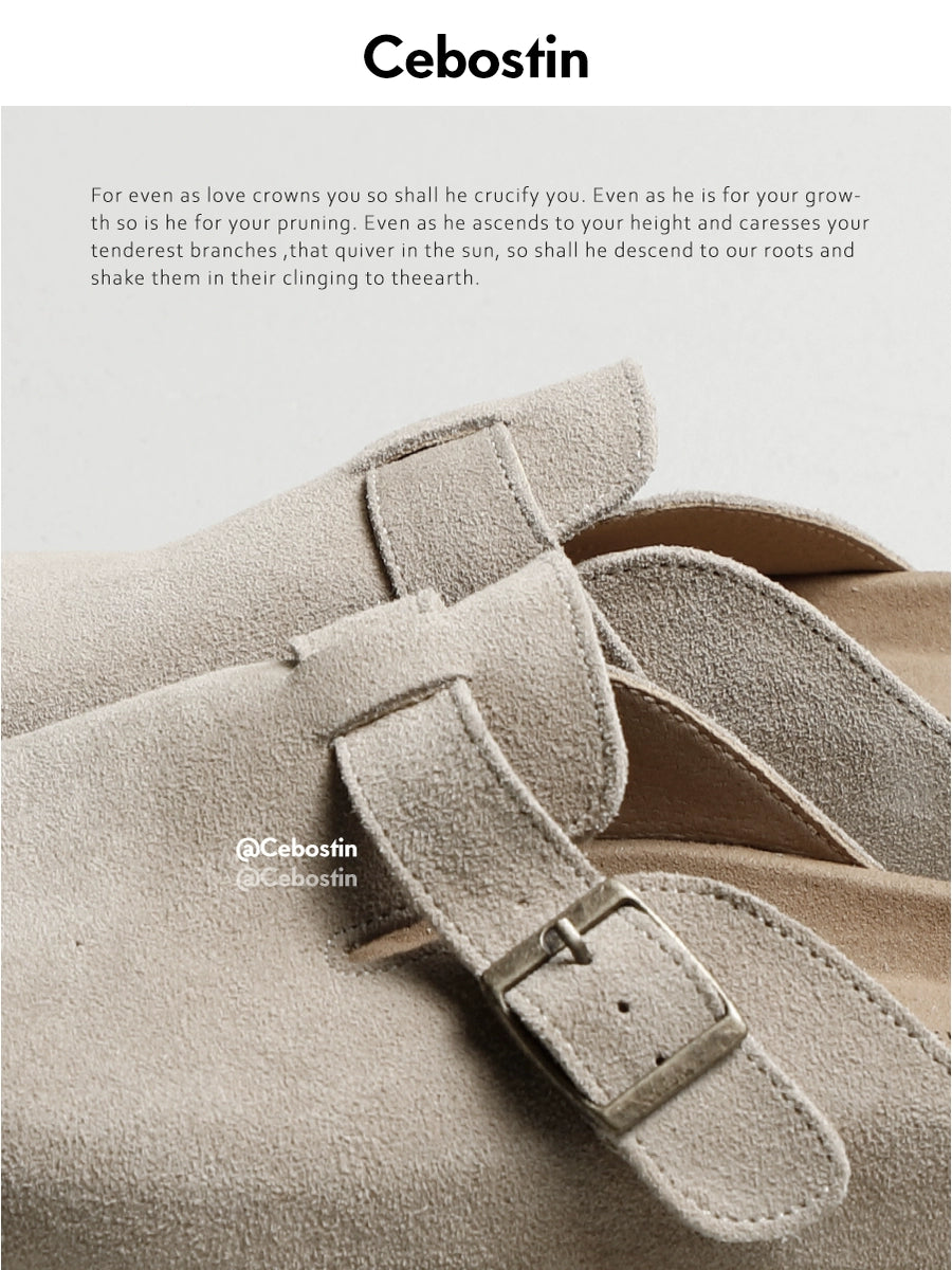 Cebostin Retro Soft Bottom Bag Head Half Clogs