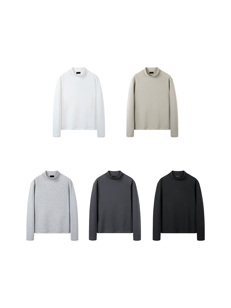 PLUS NO LOGO Warm Double-sided Polished Turtleneck Long Sleeves