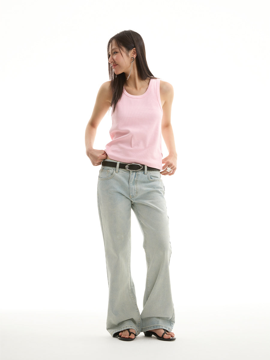 FUNKYFUN Elastic Thick Threaded I-shaped Vest
