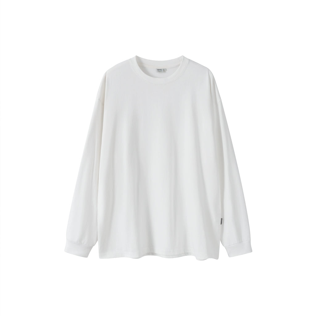 BUTTBILL four-pin six-thread heavy 300G round neck long-sleeve Tee