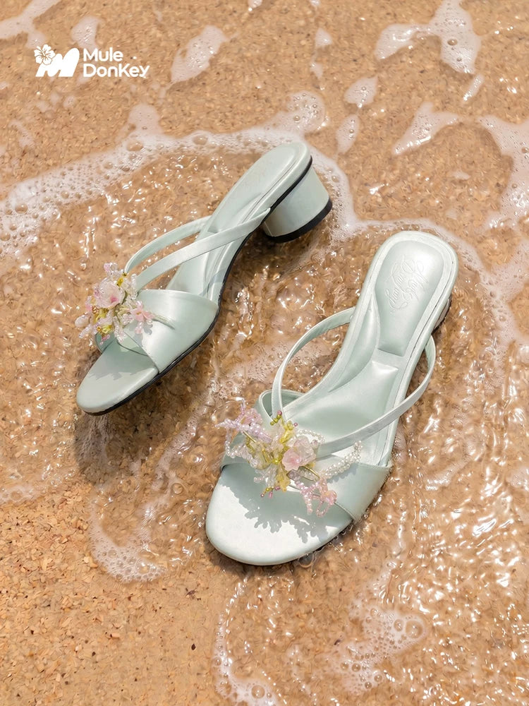 Donkey Outerwear Vacation High-heeled Open-toed Sandals