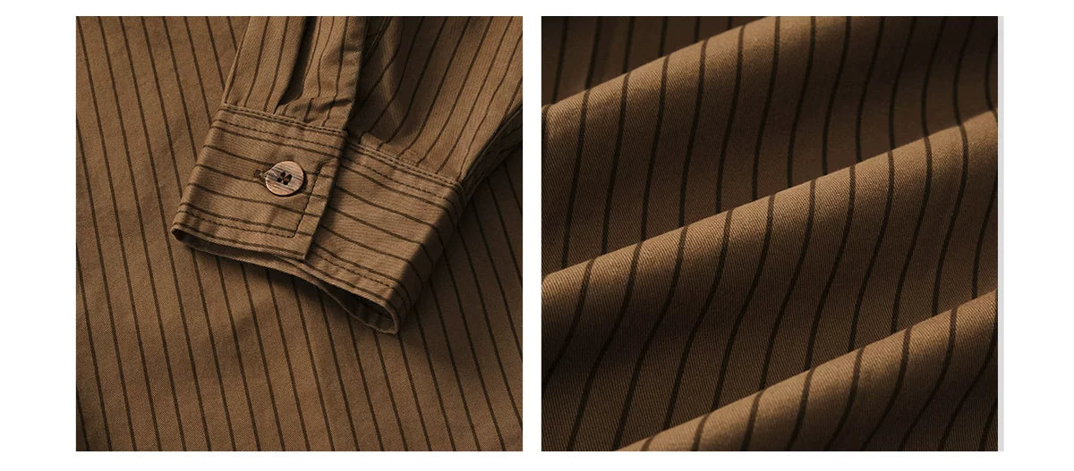 LIVINGTOWN Minimalist Pinstripe Lapel Loose Shirt