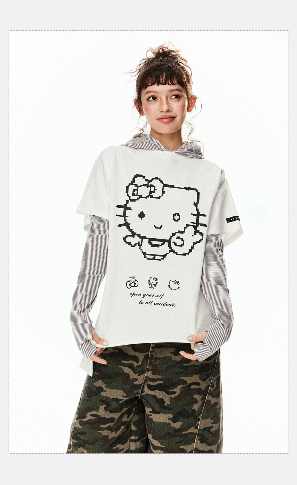 EZEK Cat Print Irregular Loose Tee