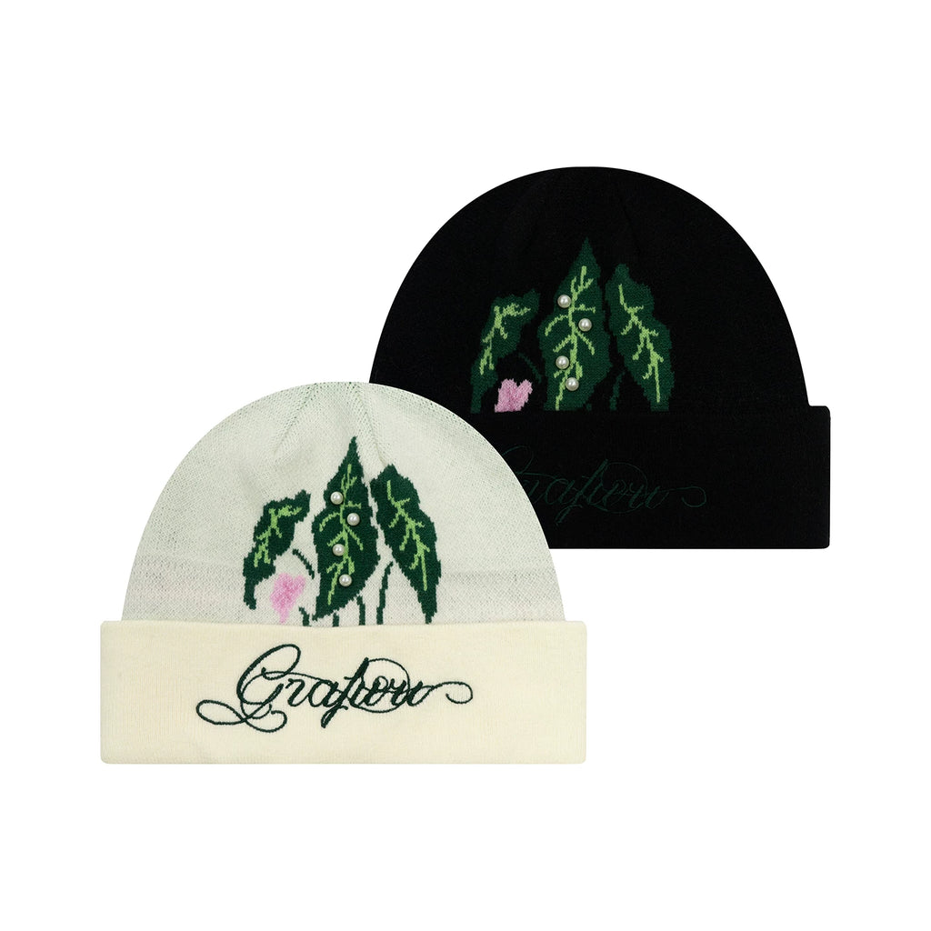 GRAF Pearl Knitted Letter Embroidered Wool Cap