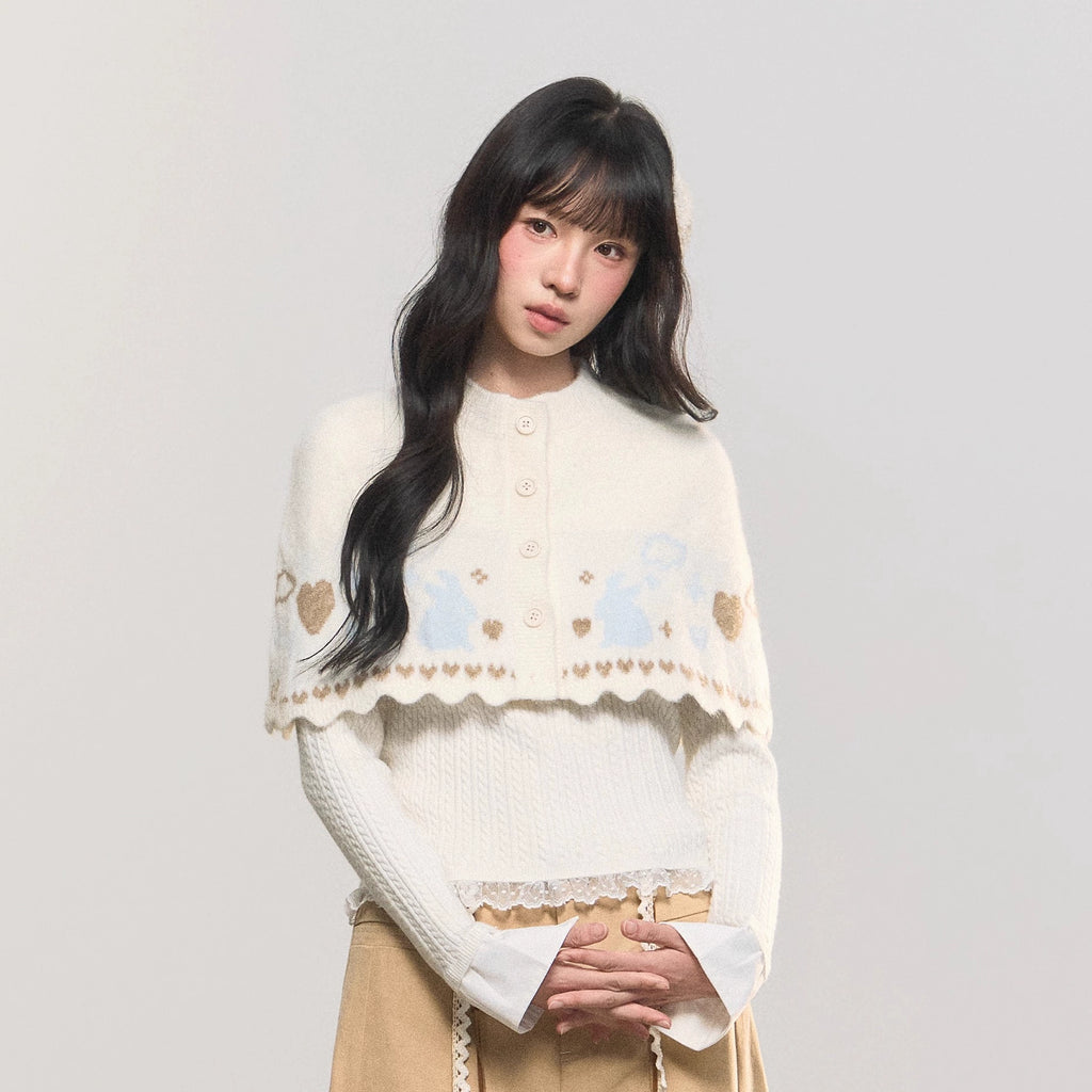 Umoumo Simple Versatile Twisted Knitted Cape