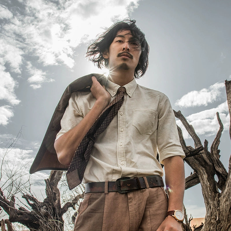 SOARIN Vintage British Linen Short Sleeve Shirt