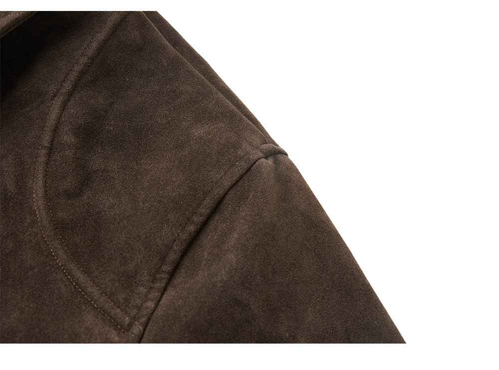 EME Cowhide Fleece Gradual Change Plaid Jacket