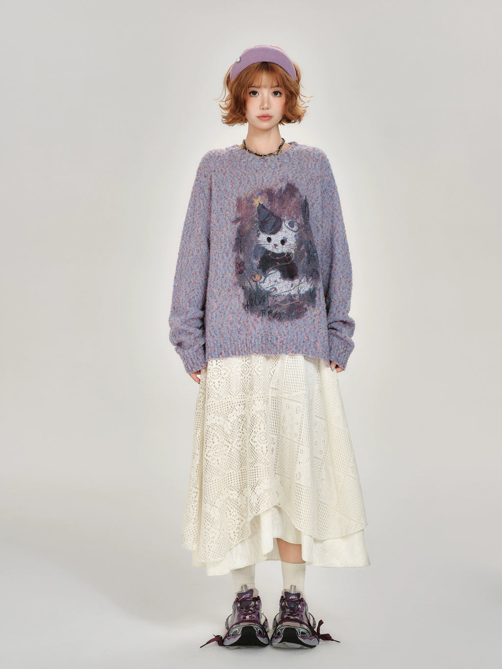 Girlyhalo Vintage Irregular Patchwork Lace Skirt